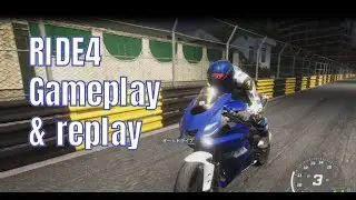 Battle against my ghost! in mid night Macau. Ride 4 time trial. YAMAHA YZF-R6. Macau GP circuit.