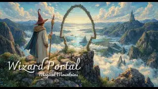 Mystical Wizard Portal &ndash; Epic Fantasy Landscape with Magical Mountains and Castle  Relaxing Fantasy