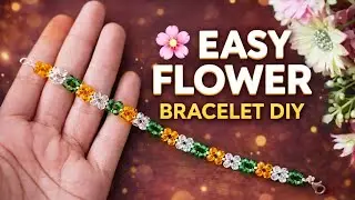 Easy Flower Beaded Bracelet Making | DIY Jewelry Tutorial | Republic day craft/DIY