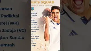 Indian Squad For West Indies Test Series 2025 🤯 #cricket #bharat #indvswi #testcricket #shorts