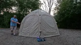 Inflating a Coody Dome / RBM Outdoors Octopus inflatable tent with a Stand-Up Paddle Board Pump