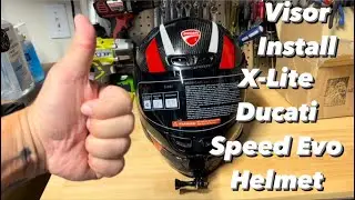 X-Lite Carbon Speed Evo Helmet dark smoke visor install
