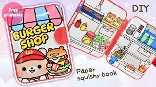 DIY Как Сделать Kawaii Burger Shop Paper Squishy Book 🍔 Ролевое Видео | Free Printable Paper Craft