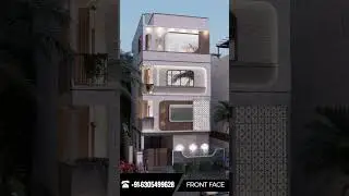 MODERN + COMMERCIAL BUILDING ELEVATION DESIGN FRONT FACE COMPANY FLOORS FACADE & GLASS ELEVATIONS 3D