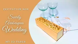 Swirly Arabesques Wedding  Invitation Box and Candy Holder Box | Cricut Design Space | SVG