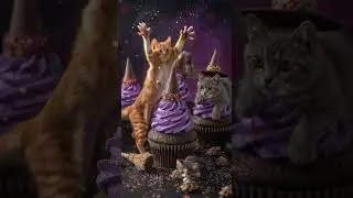 Mini Cats vs. Giant Witch&rsquo;s Hat Cupcakes | Halloween Magic ASMR Enchanted