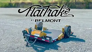 Cat Yellow FlatTrak Equipment 12ft No Ramps 7K Lay Flat Trailer