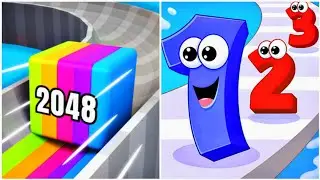 Number Run Merge Challenge vs Jelly Tube Run - Level Up Number All Max Level (Freepya, New Update)
