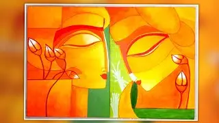 Modern AbstractArt || RadhaKrishnaAbstract PaintingOnCanvas || AcrylicOnCanvas || Art || Colorsstuff
