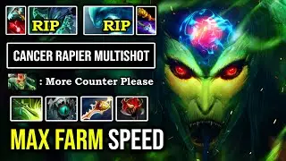 HOW TO CRAZY MAX FARMING SPEED MEDUSA with Divine Rapier Multishot Vs Hard Counter OD & Morph DotA 2