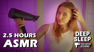 ASMR Hair Dryer Sounds for Sleep | Real Hair Drying & Whispering (No Talking Available)