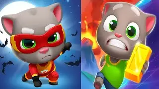 Talking Tom Hero Dash vs Time Rush 😱 | Full Boss Battles, Crystal Recovery & Heroes in 5 Outfits