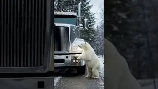 Polar Bear Save Truck Driver From Major Accident!#Wildlife #animals #Rescue