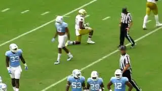 ND's Justin Yoon kicking vs. UNC