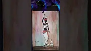 Black beauty - A african tribal lady painting#shorts #art #drawing#tribal triba