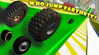 Which Сar Wheel Jumps Farthest? | BeamNG.drive