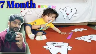 First teeth photoshoot ideas at home | teeth theme |simple teeth photoshoot seven months