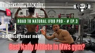 Felix Lee | Road to Natural IFBB Pro | 7 Weeks Out | Back Day with Top Natty | 2500kcal Cheat meal