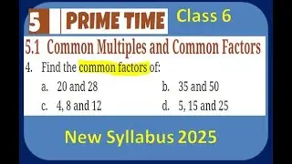 Class 6 Maths Chapter 5 Prime Time 5.1 Q4 Find the common factors of 20 and 28