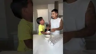 Dad cracks egg on sons head then mom does this #shorts