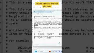 How to edit host file on windows | #host#window #edit #youtubeshort #viralshort #windows10