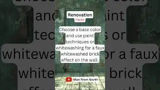 How to Paint a Faux Whitewashed Brick Wall - Renovation Tips #homedecor #daytips #renovation