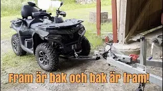 Rangerar sl&auml;p med fyrhjulingen.