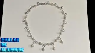 COLLAR DE ALAMBRE Y PERLAS