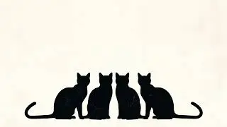 Minimal Black Cat Art Screensaver 🐈&zwj;⬛Spooky Cottagecore Witch Decor for Samsung Frame TV & Halloween