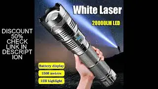 High Power White Laser Flashlight Super Bright LED Spotlight Long Range Torch Zoom Emergency Outdoor