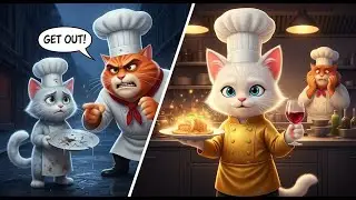 From Homeless to Master Chef! The Sad Story of a Cute Cat 🥺👨&zwj;🍳