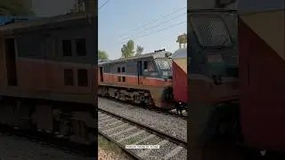 Tughlakabad's unique dual cab alco coupling with Abohar Bathinda Pass 🔥 #wdp3a #indianrailways