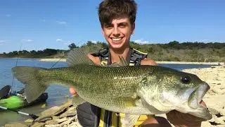 Kayak Bass Fishing in the HEAT! Clear Central Texas Resivoir