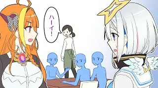 【漫画】店員を呼んだら声がデカすぎて注目される天音かなた【ホロライブ/天音かなた】