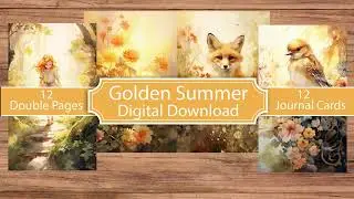 Golden Summer Junk Journal Pages and Journaling Cards. Digital Download. Craft Supplies.