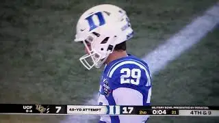 Duke K Todd Pelino kicks 48 yard field goal vs. UCF in Military Bowl