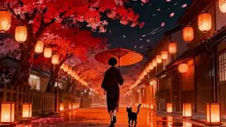 Night Breeze Lanterns &mdash; Relaxing Lofi Beats in a Lantern-Lit Sakura Street