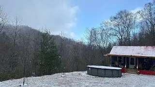 Снежные бури в горах || Самодельная хижина в Кентукки