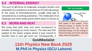Internal Energy | Heat and Work | Physics Class 11 Chapter 6 New Book | Topic 6.2 And 6.3