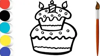 Set Birthday Cakes  How to Draw a Birthday Cake #10