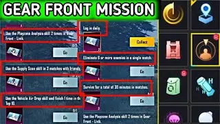 PUBG MOBILE GEAR FRONT MISSION EXPLAIN | use Supply scan skill | playzone analysis skill | vehicle