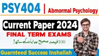 PSY404 Current Paper Final Term 2024 - The Merciful Academy