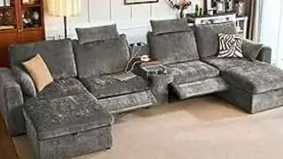 174.4'' Oversized Modular Power Recliner Sofa with Headrest, #furniture #livingroom #home #homedecor