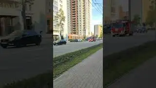 Russian Fire Truck Responding with Siren