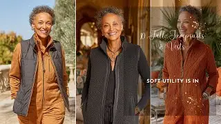 Soft Utility Is In! A Fall Fashion Lookbook for Women Over 60 Featuring Jumpsuits and Vests ✨