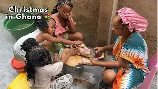 Christmas Day in Rural Ghana || Cooking and eating with the Family 