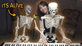 Spooky Scary Skeletons But Its Played Using Skeletons - Piano Cover by Mia Metz 4K