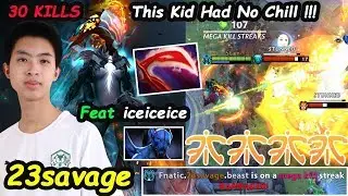 23savage [Phantom Assassin] New Fnatic Carry BEAST MODE Feat iceiceice Rampage Dota 2 7.22 Gameplay