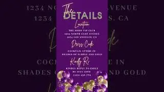 Purple 60th Birthday Party video Invitation Template Evite - Purple Gold Sixty Diamond Invite