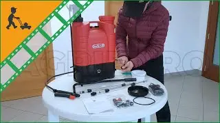 Montaggio della pompa irroratrice spalleggiata a batteria e manuale GeoTech KF-16C-23 16 litri